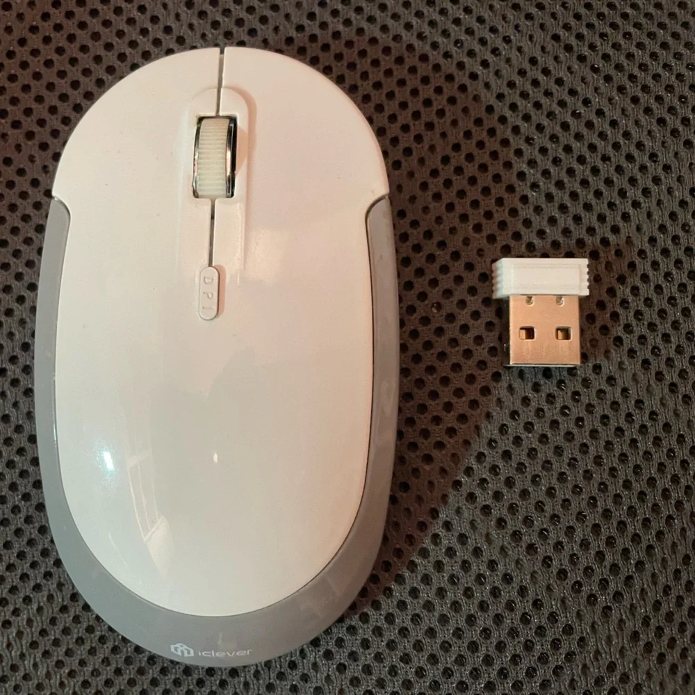 IClever Wireless Keyboard and Mouse Combo - Silver and White
